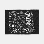 Happy New Year 2026 Bow Funny Fleece Deken (Voorkant (Horizontaal))