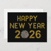 Happy New Year 2026 Briefkaart (Voorkant / Achterkant)