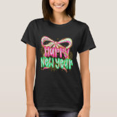 Happy New Year 2026 Brushstroke Coquette Firework T-shirt (Voorkant)