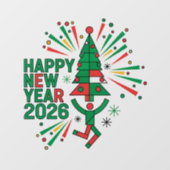 Happy New Year 2026 Celebration Raamsticker (Vel)