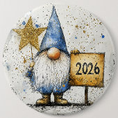 Happy New Year, 2026, Celebration Ronde Button 6,0 Cm (Voorkant)