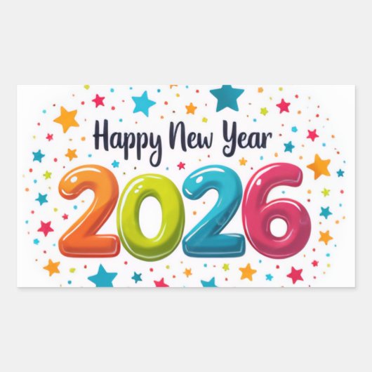Happy New Year 2026 Celebration Sticker (Devant)