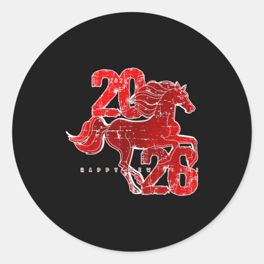 Happy New Year 2026 Chinese New Year 2026 Year Of Ronde Sticker (Voorkant)