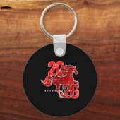 Happy New Year 2026 Chinese New Year 2026 Year Of Sleutelhanger (Voorkant)