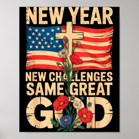 Happy New Year 2026 Christian Challenges Same Grea Poster (Voorkant)