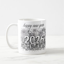 happy new year 2026 coffee mug koffiemok