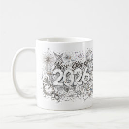 happy new year 2026 coffee mug koffiemok