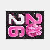 Happy New Year 2026 Coquette Bow & Disco Ball Fleece Deken (Voorkant (Horizontaal))