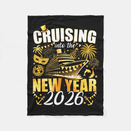 Happy New Year 2026 Cruising Into The New Year 202 Fleece Deken (Voorkant)