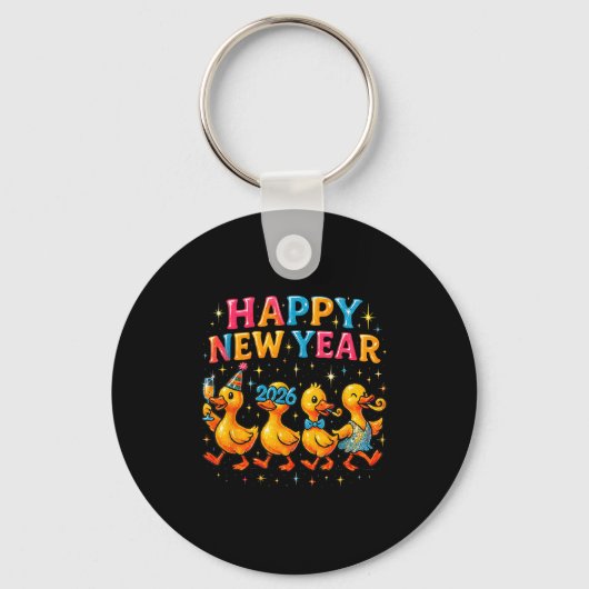 Happy New Year 2026 Cute Duck Party Gift  Sleutelhanger (Voorkant)