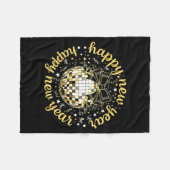 Happy New Year 2026 Disco Ball Gold Bow Coquette C Fleece Deken (Voorkant (Horizontaal))