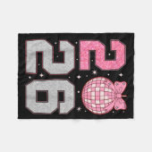 Happy New Year 2026 Disco Ball Nk Coquette Bow Fam Fleece Deken (Voorkant (Horizontaal))