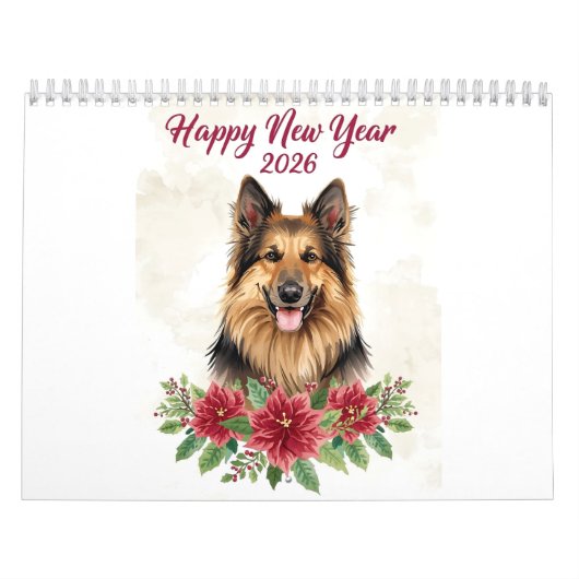 Happy New Year 2026 Dog Art Kalender (Hoes)