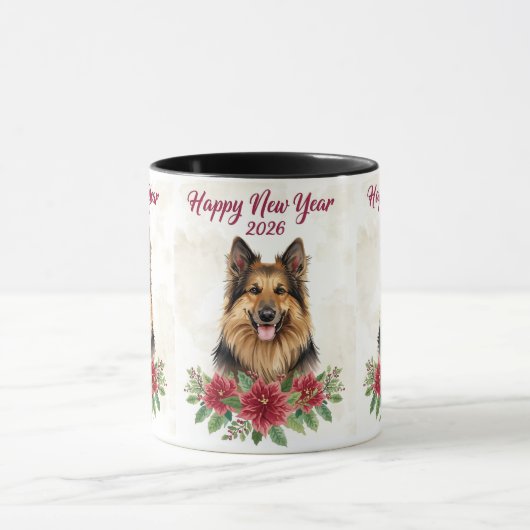 Happy New Year 2026 Dog Lover Mug (Centre)
