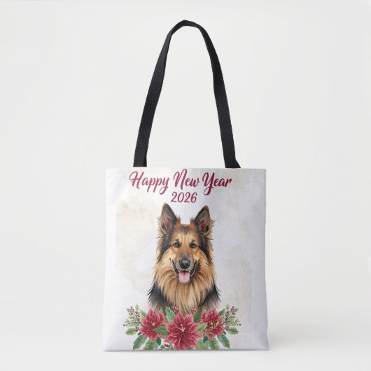 Happy New Year 2026 Dog Lover Tote Bag (Devant)