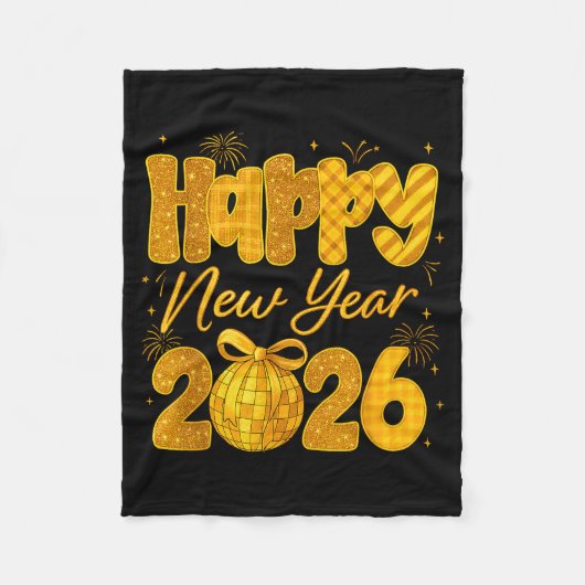 Happy New Year 2026 Eve Party Gold Family Matching Fleece Deken (Voorkant)
