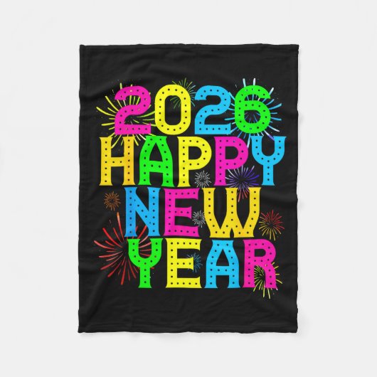 Happy New Year 2026 Family Celebration New Years E Fleece Deken (Voorkant)