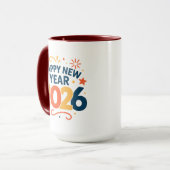 Happy New Year 2026 Festive Colorful Combo Mug (Devant gauche)