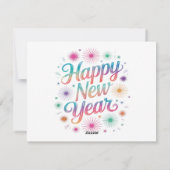 Happy New Year 2026 Fireworks Essential Feestdagenkaart (Achterkant)