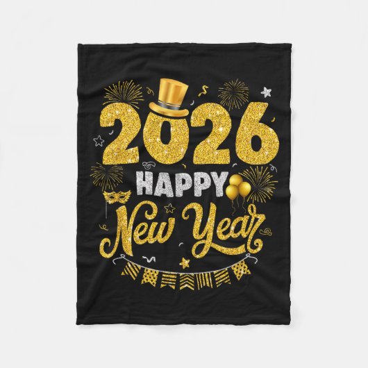 Happy New Year 2026 Fireworks New Years Eve Party Fleece Deken (Voorkant)
