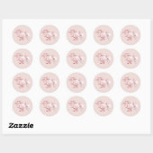 Happy New Year 2026 Floral Pink Round Sticker (Vel)