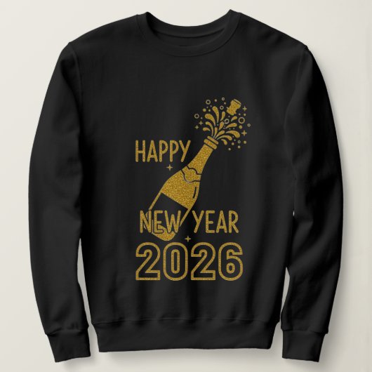 Happy New Year 2026 Glitter Sweatshirts for Women (Design devant)