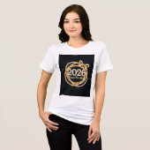 Happy New Year 2026 Glitter Tee for Women Tri-Blend Shirt (Voorkant volledig)