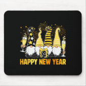 Happy New Year 2026 Gnomes Drinking Champagne New Muismat (Voorkant)