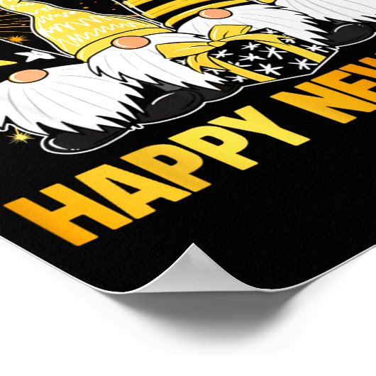 Happy New Year 2026 Gnomes Drinking Champagne New  Poster (Hoek)