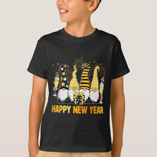 Happy New Year 2026 Gnomes Drinking Champagne New  T-shirt (Voorkant)