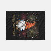 Happy New Year 2026 Gnomes Fireworks Confetti Fleece Deken (Voorkant (Horizontaal))