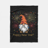 Happy New Year 2026 Gnomes Fireworks Confetti Fleece Deken (Voorkant)