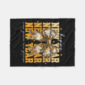 Happy New Year 2026 Gold Coquette Bow Disco Ball C Fleece Deken (Voorkant (Horizontaal))