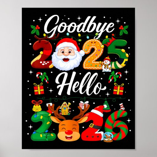 Happy New Year 2026 Goodbye 2025 Hello 2026  Poster (Voorkant)