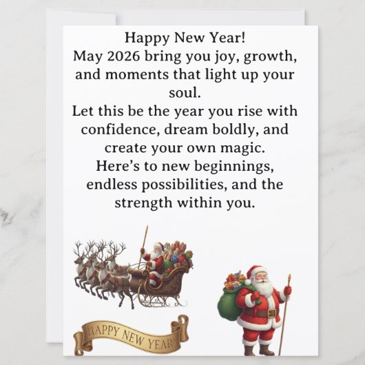 Happy New Year 2026 – Inspirational Greeting Card (Voorkant)