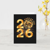 Happy New Year 2026 Kaart (Gele Bloem)