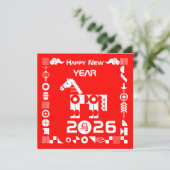 Happy New Year 2026 Kaart (Staand voorkant)