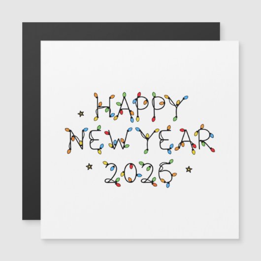 Happy New Year 2026 Minimalist Design (Voorkant / Achterkant)