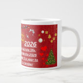 “Happy New Year 2026 Mug – Celebrate with Sparkle  Extra Grote Beker (Rechts)