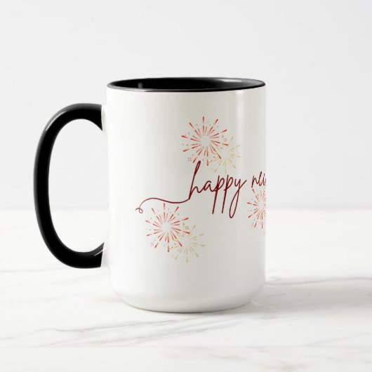Happy New Year 2026 Mug – Fireworks & Celebration Mok (Links)