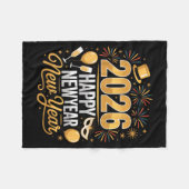 Happy New Year 2026 New Year Party Ballon Family M Fleece Deken (Voorkant (Horizontaal))