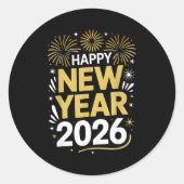 Happy New Year 2026 - New Year's Eve 2026 Ronde Sticker (Voorkant)