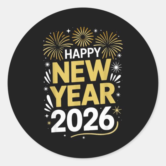 Happy New Year 2026 - New Year's Eve 2026 Ronde Sticker (Voorkant)