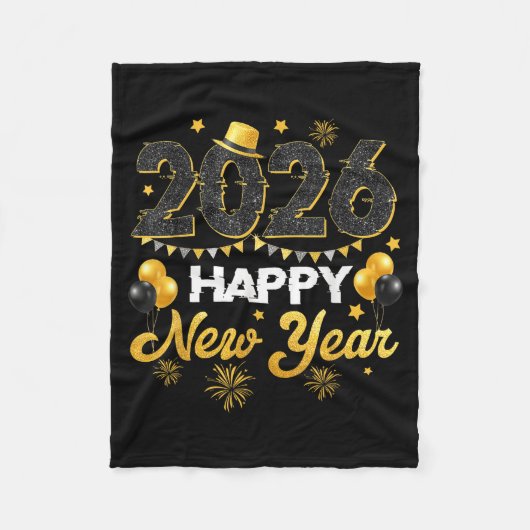 Happy New Year 2026 New Year's Eve Party Countdown Fleece Deken (Voorkant)