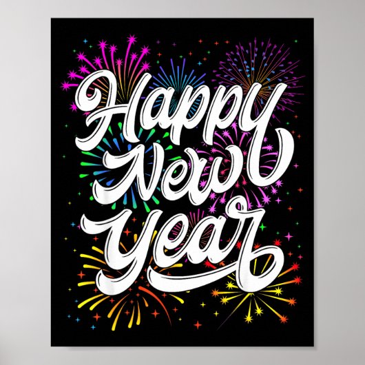 Happy New Year 2026 New Year's Eve Party Countdown Poster (Voorkant)