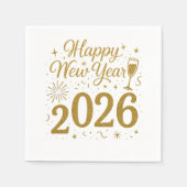 Happy New Year 2026 Party Servetten – Feestelijke  (Voorkant)