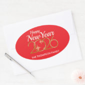 Happy New Year 2026 Personalized Oval Sticker (Envelop)