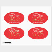 Happy New Year 2026 Personalized Oval Sticker (Vel)