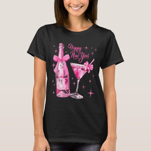 Happy New Year 2026 Retro Nk Bow Whisky New Year's T-shirt (Voorkant)