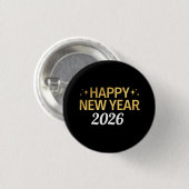 Happy New Year 2026 Ronde Button 3,2 Cm (Voorkant /achterkant)
